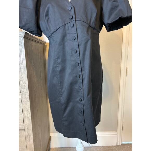 J. Crew | (NWT) Black Button Front Ballon Sleeve Sheath Dress | 14 - Picture 7 of 15